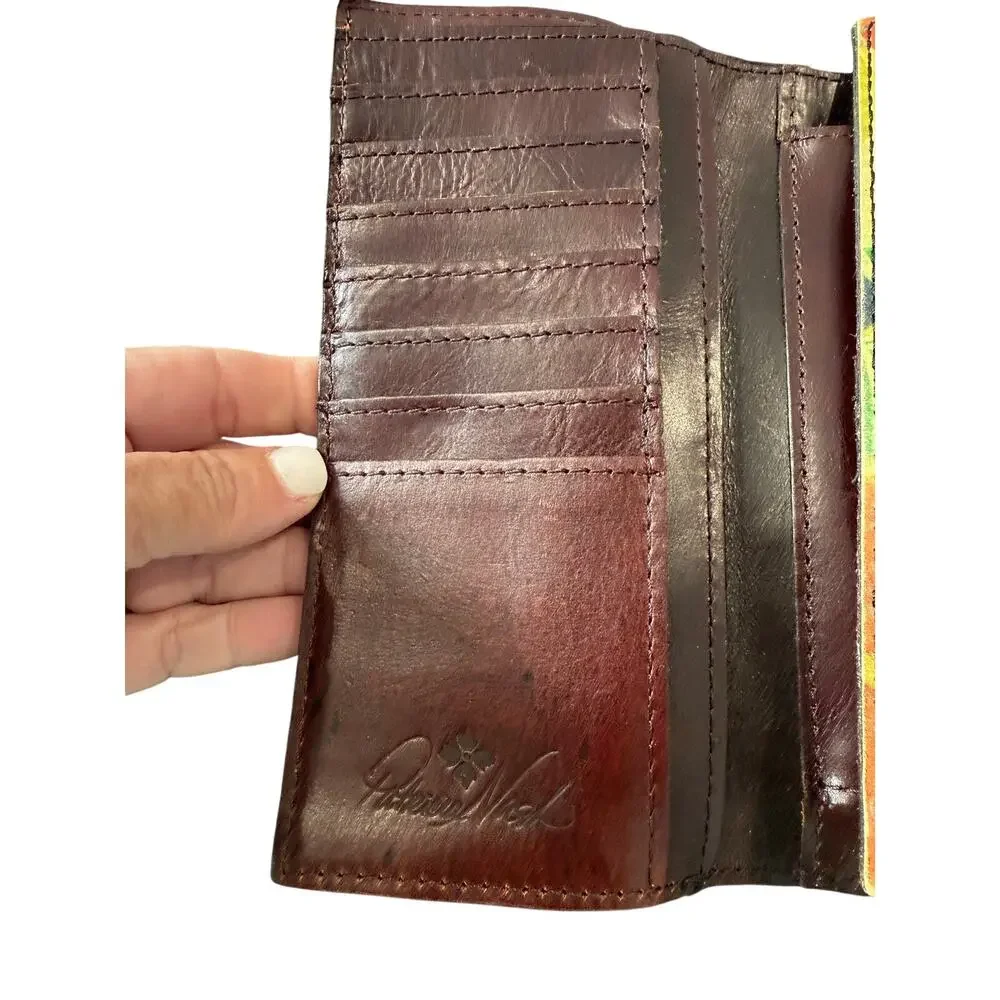 Patricia Nash Terresa Wallet Winter Bloom Leather Trifold RFID Blocking